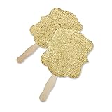 Kate Aspen Gold Glitter Hand Fan (Set of 12)