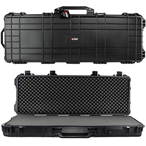 Eylar 44 Inch Protective Roller Tactical Rifle Hard Case with Foam, Mil-Spec Waterproof & Crushproof, Two Rifles Or Multiple Guns, Pressure Valve with TSA Approved Lockable Fittings Black - Thumbnail 7