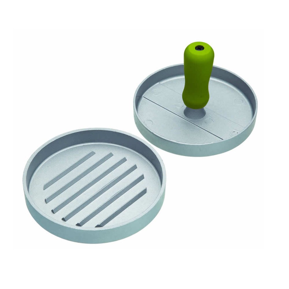 KitchenCraft Home Made Non Stick Burger Press with Recipe in Gift Box, Aluminium Quarter Pounder Maker, 11 cm