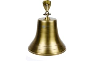11" Solid Antique Brass Brushed Finished Polished Premium Nautical Boat's Bell | Maritime Navy Ship's Decor & Gifts | Nagina 