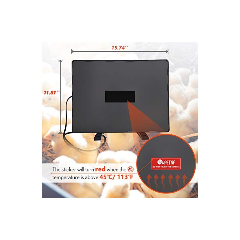 PETNF Chicken Coop Heater 140 Watts Radiant Heat Chicken Heater Energy