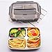 Xixihaha 4 Compartment Warm Lunch Bento Box Stainless Steel Portable Picnic Eco Office School Food Storage Bento Lunch Box Adult Leakproof Bento Box Snack Packing-Dishwasher Safe