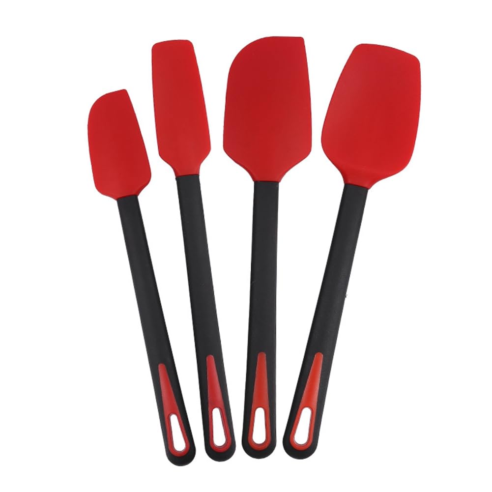Plomevry 4 Pcs Silicone Spatulas Rubber Spatula for Cooking High Heat Scraper Commercial Baking Spatula for Kitchen Cooking Utensils