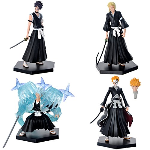 Anime-Cartoon-BLEACH-Figure-Kurosaki-ichigo-Toys-PVC-Action-Figure-Dolls-4pcs-set
