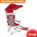 Raise Your Game RYG Folding Camping Chair Set, Portable Outdoor Reclining Camp Chairs, Heavy Duty Lightweight Lounge Beach Chair with Adjustable Shade Canopy (Red)