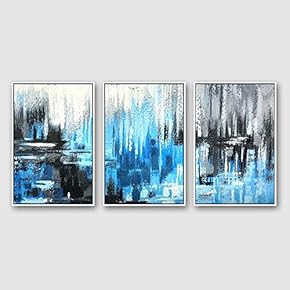 Framed Canvas Wall Art for Living Room, Bedroom Abstract Color Collage Pattern Canvas Prints for Home Decoration Ready to Hanging - 16"x24"x3 Panels