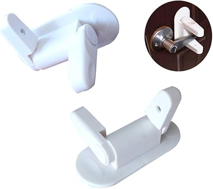 4pcs Bebe Verrouillage Securite Bloque Porte Poignees De Porte Serrures Serrures De Securite Pour Enfants A Utiliser Pour Armoires Wc Cuisines Portes Et Fenetres Avec Adhesif Puissant 2pack Amazon Fr Bebes