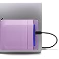 Afterplug 2-Pocket Adhesive Pouch for Laptop, Compatible with External 2.5" HDD, SSD, Magic Mouse, USB Cable and More - Lilac Purple