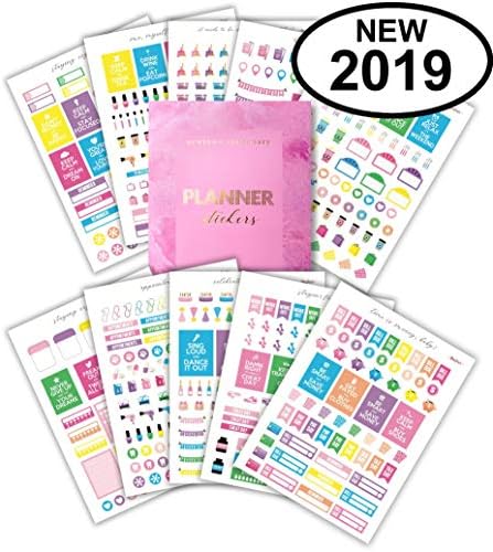 Planner Stickers Booklet | Book of 20 Sheets +1,400 Stickers | 2019 Planner Stickers | Productivity and Budget Stickers for Planners, Agendas, and Calendars