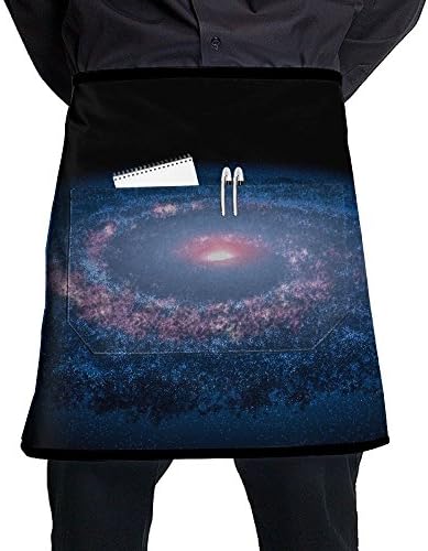Waist Short Apron Half Chef Apron Fantasy Spiral Galaxy Cooking Apron With Pockets Home Kitchen Cooking Pinafore