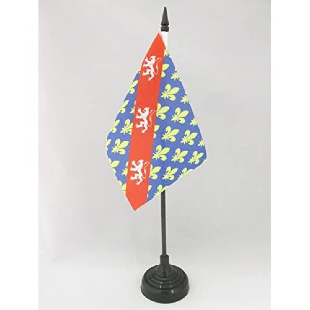 AZ FLAG - French Department of Creuse Table Flag 4'' x 6'' - Creuse Office Mini Banner 100% Polyester 15 x 10 cm - Mini Desk Flag with 10'' Pole and Black Plastic Base