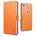 SHIELDON iPhone 7 Case, iPhone 7 Wallet Case, Premium Genuine Leather Shockproof Wallet Case Credit Card Slot Holder, Durable Protective Case iPhone 7 (2016) - Brown