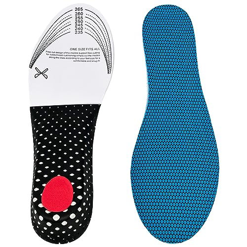 Insoles to increase height, non-slip cushioning breathable insole increase height increase shoe pads insoles (4 cm, Blue EU(36-44))