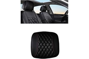 KHGUZ Car Headrest Cover, Soft Leather Dirt-Proof Vehicle Seat Head Rest Protector, Breathable Automotive Interior Protection Dust Covering Accessories, Universal for Most Cars (Black)