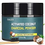 Activated Charcoal Natural Teeth Whitening Powder(60g) by Bestidy，Teeth Whitening Powder with Bamboo Brush Efficient Alternative to Charcoal Toothpaste, Strips, Kits, Gels Easy Cleaning No Hurt on Ena