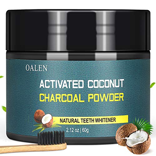 Activated Charcoal Natural Teeth Whitening Powder(60g) by Bestidy，Teeth Whitening Powder with Bamboo Brush Efficient Alternative to Charcoal Toothpaste, Strips, Kits, Gels Easy Cleaning No Hurt on Ena