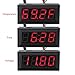 DROK Fahrenheit Scale 0.56 Inches DC 12V Digital Car Clock Thermometer Voltmeter 3in1 Red LED Auto Gauges DS18b20 Probe
