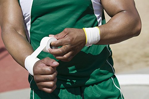 White Sports Medical Athletic Tape - No Sticky Residue & Easy to Tear - for Athletes, Trainers & First Aid Injury Wrap: Fingers Ankles Wrist - 1.5 Inch x 15 Yards per Roll (White, 8-Pack) White Sports Medical Athletic Tape - No Sticky Residue & Easy to Tear - for Athletes, Trainers & First Aid Injury Wrap: Fingers Ankles Wrist - 1.5 Inch x 15 Yards per Roll (White, 8-Pack)