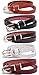 Set of 5 Women’s Skinny Leather Belt Solid Color Waist or Hips Ornament 10 Sizes (34-36, Set of 5 belts 1/2 wide)
