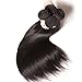 BuLaDou 10A Brazilian Straight Hair Weave Bundles 14 16 18inch Sew in Hair Extensions 100% Unprocessed Remy Human Hair Weft Pack of 3 Natural Color