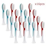Sorliva Replacement Brush Heads Philips Sonicare Toothbrush Heads for Philips Sonicare Toothbrush E Series HX6042 / HX6044 Pro Results (16PCS)
