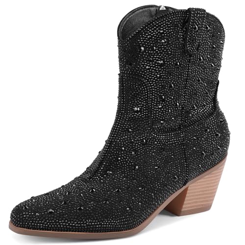 RONILURN Rhinestone Cowboy Boots