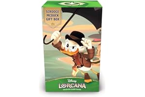 Ravensburger Disney Lorcana TCG: Scrooge McDuck Gift Box - Glimmer Foil Promo Card, 5 Assorted Booster Packs, Storage Box and