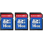 16GB SD Card 3 Pack, C10 SDHC UHS-I Memory Cards U1 Class 10 High-Speed Full 4K HD Video Compatible with Digital Point-and-Sh