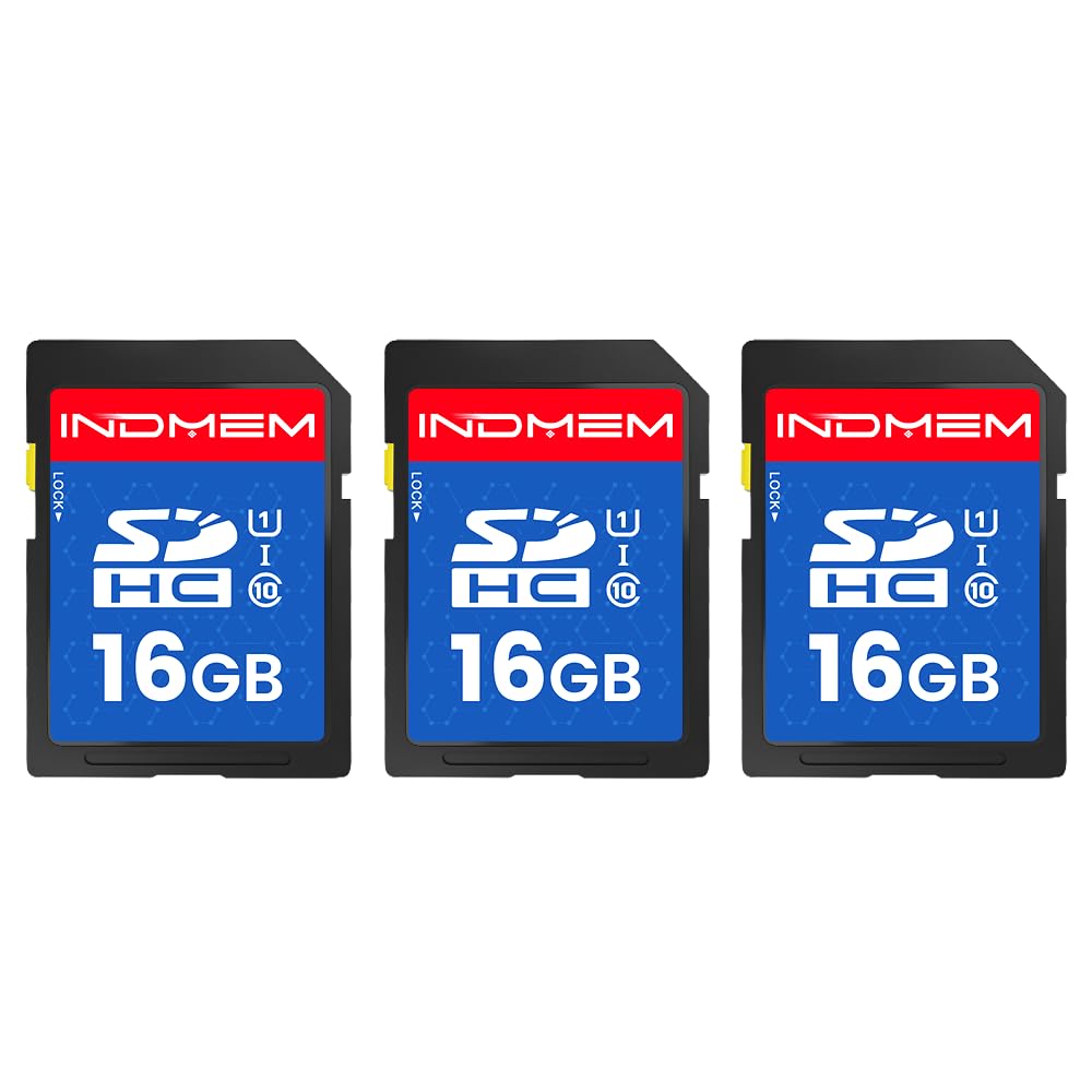 Photo 1 of 16GB SD Card (3 Pack), C10 SDHC UHS-I Memory Cards U1 Class 10 High-Speed Full 4K HD Video Compatible with Digital Point-and-Shoot Cameras, HD Camcorders, DSLR and PC