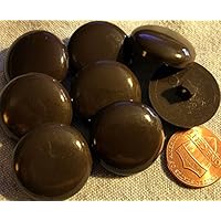 LukeSpiers 8 Domed Shiny Dark Brown Plastic Shank Buttons 22.5mm 7/8" # 8283