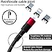 Magnetic Phone Charger Cable, GARAS 3 in 1 Nylon Braided USB Fast Charging & Data Syncing Cord with LED Light Compatible with Mirco USB, Type C Smartphone and iProduct(3.9 ft-Red)