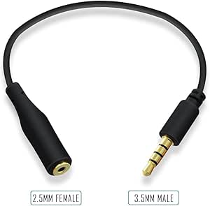 PLAY X STORE 3.5mm Male to 2.5mm Female Headphone Audio Adapter (Black)