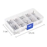 TUPARKA 200pc M3 M4 M5 Machine Screw Nut Assortment Kit Nickel Plated Steel view 5