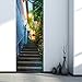 Fymural 3D Retro Stone Step Door Wall Mural Wallpaper Stickers Vinyl Removable Decals for Home Room Decoration 30.3x78.7