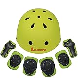 Lanova Kids Protective Gear Set,7Pcs Sport Safety Equipment Adjustable Child Helmet Knee Elbow Pads Wrist Guards for Skating Skateboard and Other Sports Outdoor Activities