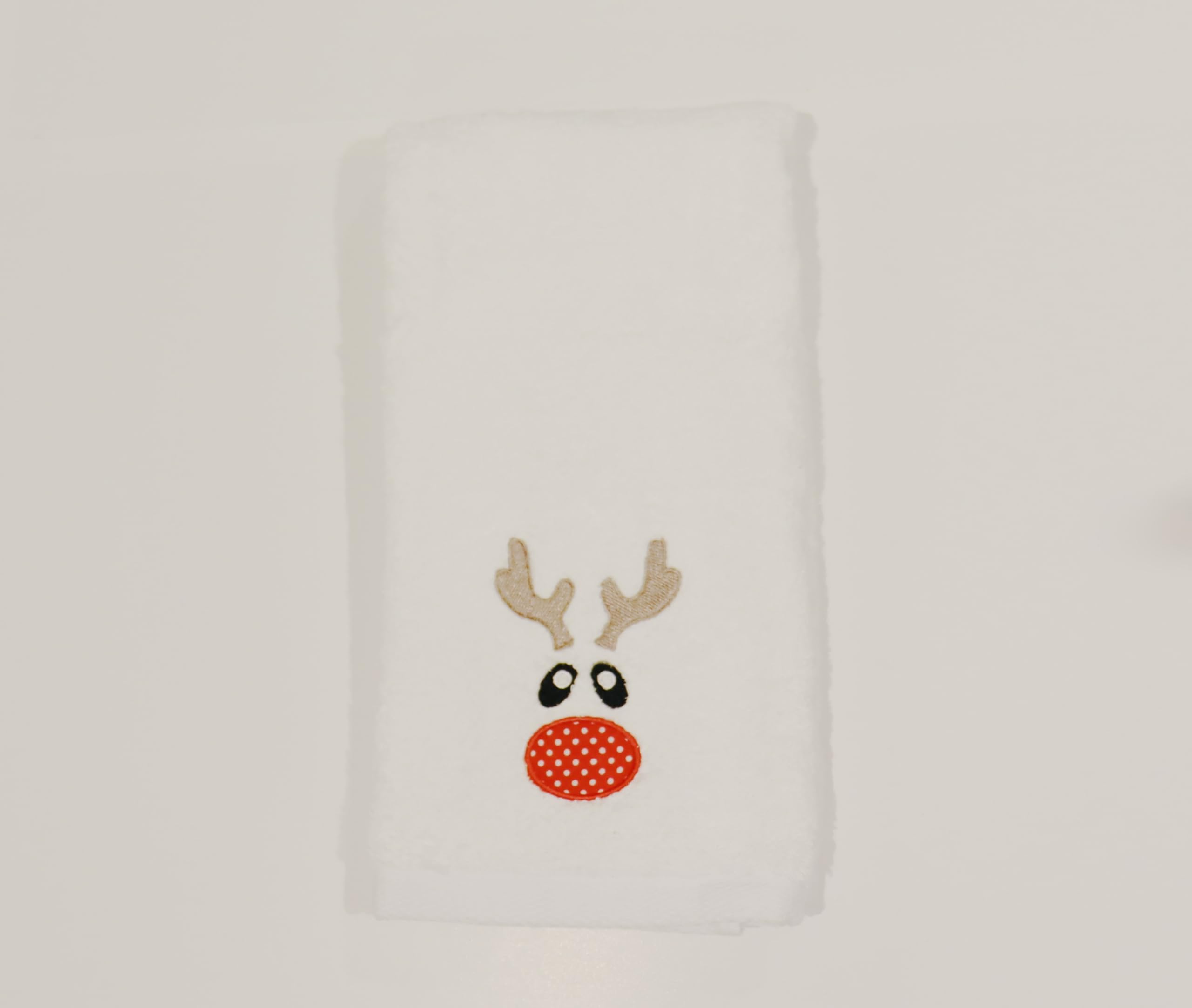 Lex's Linens Christmas Embroidered Hand Towel Rudolph/Kitchen Towel Reindeer
