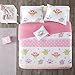 Comfort Spaces Kid 3 Piece Twin XL Comforter Cute Owl Animal Flowers Poka Dot Striped Design Decor Boys Girls All Season Down Alternative Bedspread Set, Pink