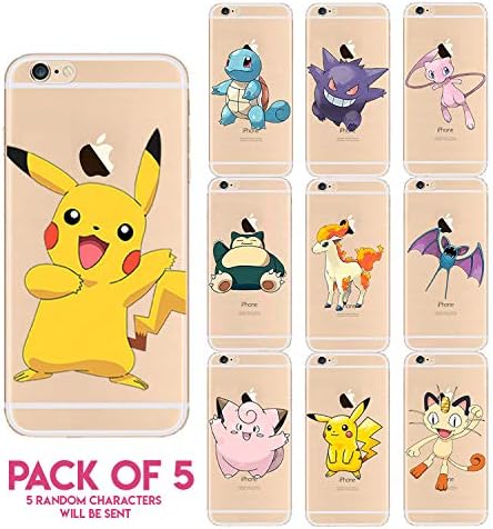Ultimate iPhone Gift Pack - Pack of 5 Cases - Perfect Xmas Present (iPhone 6 6s, 5 Pokemon Cases)