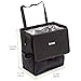 iKross Hanging Car Trash Can with Leakproof Bag, Lid, Backseat Strap, Side Pockets, Auto Storage Organizer for Travel, Road Trip - Black