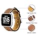 CreateGreat Leather Bands Compatible Fitbit Versa,Classic Vintage Genuine Leather Replacement Accessories Wristbands with Stainless Metal Clasp for Fitbit Versa Smartwatch