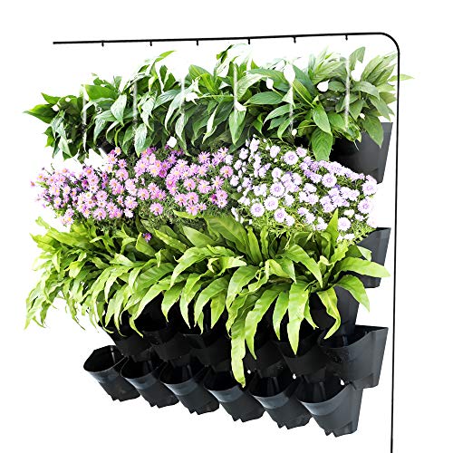 Homes Garden Self-Watering Vertical Garden Planter Indoor Outdoor Living Wall with Drip Irrigation Kit Black 12 Pack (36 Pockets) #G-G707A03-US