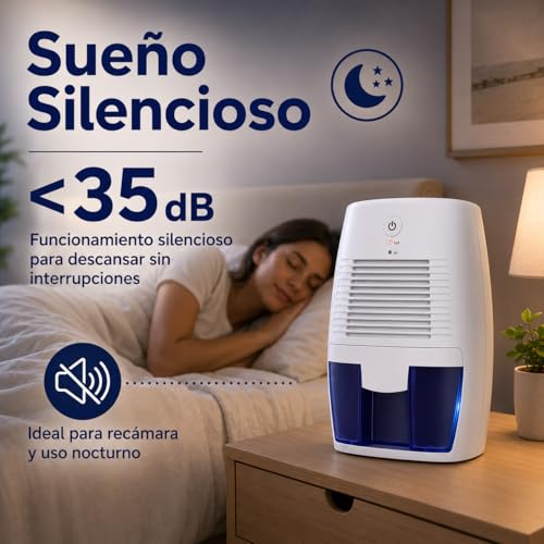 Deshumidificador para Cuarto,Deshumidificador para la Humedad Silencioso,Apagado Automático,500L,Adecuado para armarios,dormitorios,cocinas,oficinas,guardarropas, baños,garajes,etc.