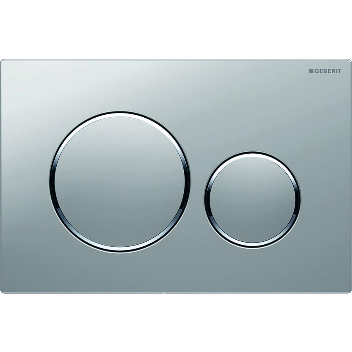 Geberit Sigma 20 115882JQ1 Actuator Plate for 2 Flushes with Front Actuation Plate and Buttons Matte Chrome Stripes — image 1