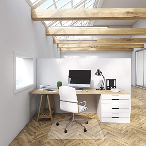 Office Marshal Polypropylene Chair Mat with Lip for Hard Floors - 30"x48" | BPA, Phthalate, Odor Free - Opaque - Thumbnail 2