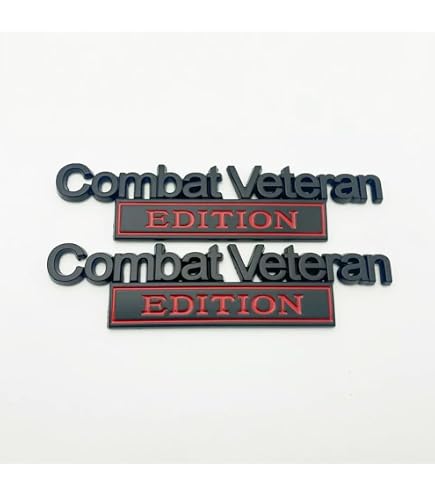 Combat Veteran Matte Black Emblem Badge – 3D Adhesive Decal For Car Truck SUV Boat