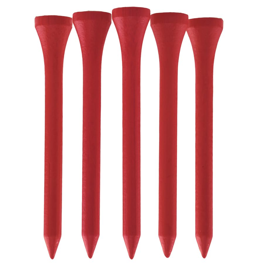 TH Golf 1000 Pcs Red 70mm 2 3/4 inch Bamboo Golf Tees Eco Friendly & Sustainable Strong Bamboo