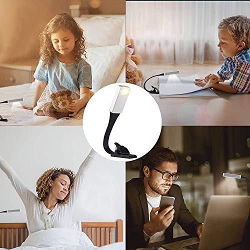 LED Reading Light,Clip on Book Light for Reading in Bed,Soft Light Eye-Care USB Rechargeable Reading Lamp,3-Level Brightness Flexible Bookmark Light for Book, Kids, Bookworms,Readers