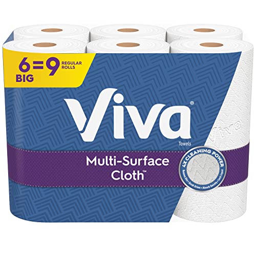 Viva MultiSurface Cloth Paper Towels, ChooseASheet 6 Big Rolls = 9 Regular Rolls (83 Sheets