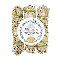 Premium California White Sage 4 Inch Smudge Sticks - 3 Pack. Use for Home Cleansing, and Fragrance, Meditation, Smudging Rituals. Grown and packaged in the USA.