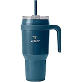 REDUCE 40 oz Stainless Steel Tumbler with Handle - Dual-Wall Vacuum Insulated Travel Mug, Sweat-Proof Lid & Reusable Straw - Keeps Drinks Cold for 24 Hrs, Fits Cupholders, Dishwasher Safe - Dark Web